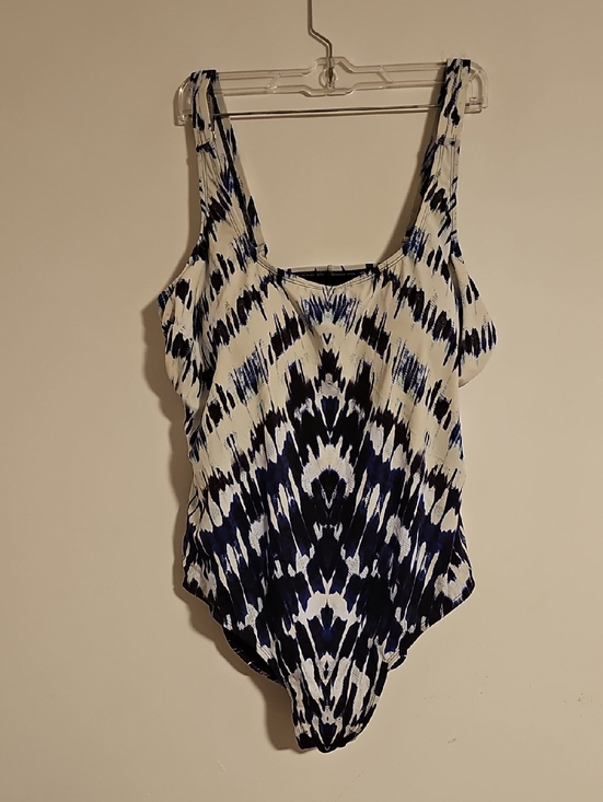 Swimsuits For All Other - Swimsuits For All Navy and White Ikat One-Piece Swimsuit